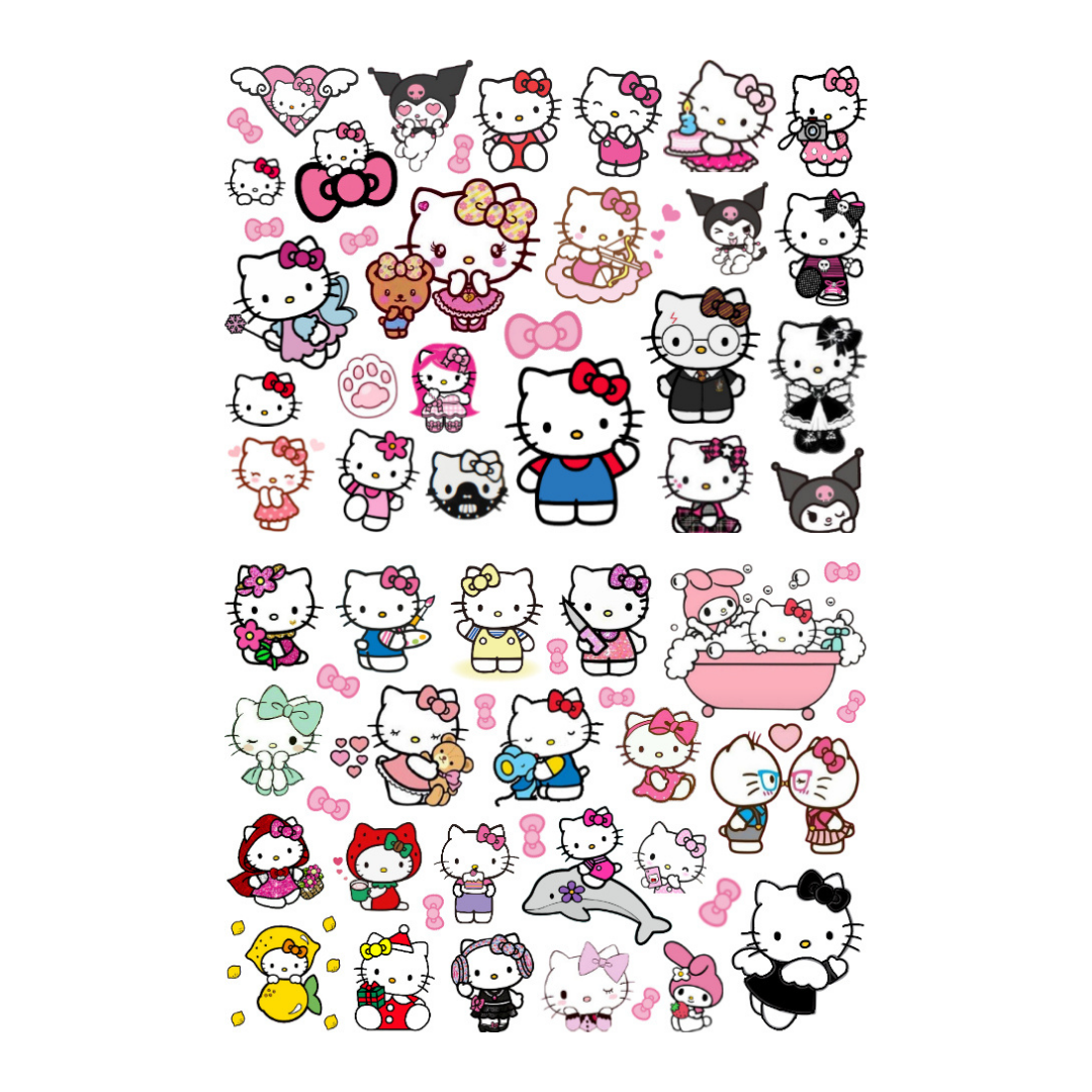 61\'li Sanrio Hello Kitty Cute Kawaii Sticker Etiket Seti