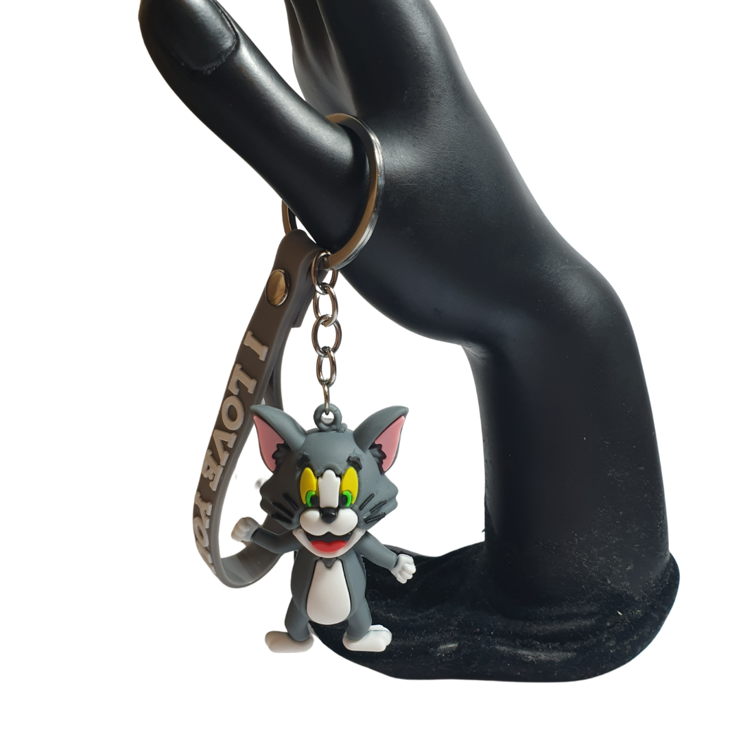 3D Tom ve Jerry ve I Love You (Seni Seviyorum) Figürlü Anahtarlık-5cm