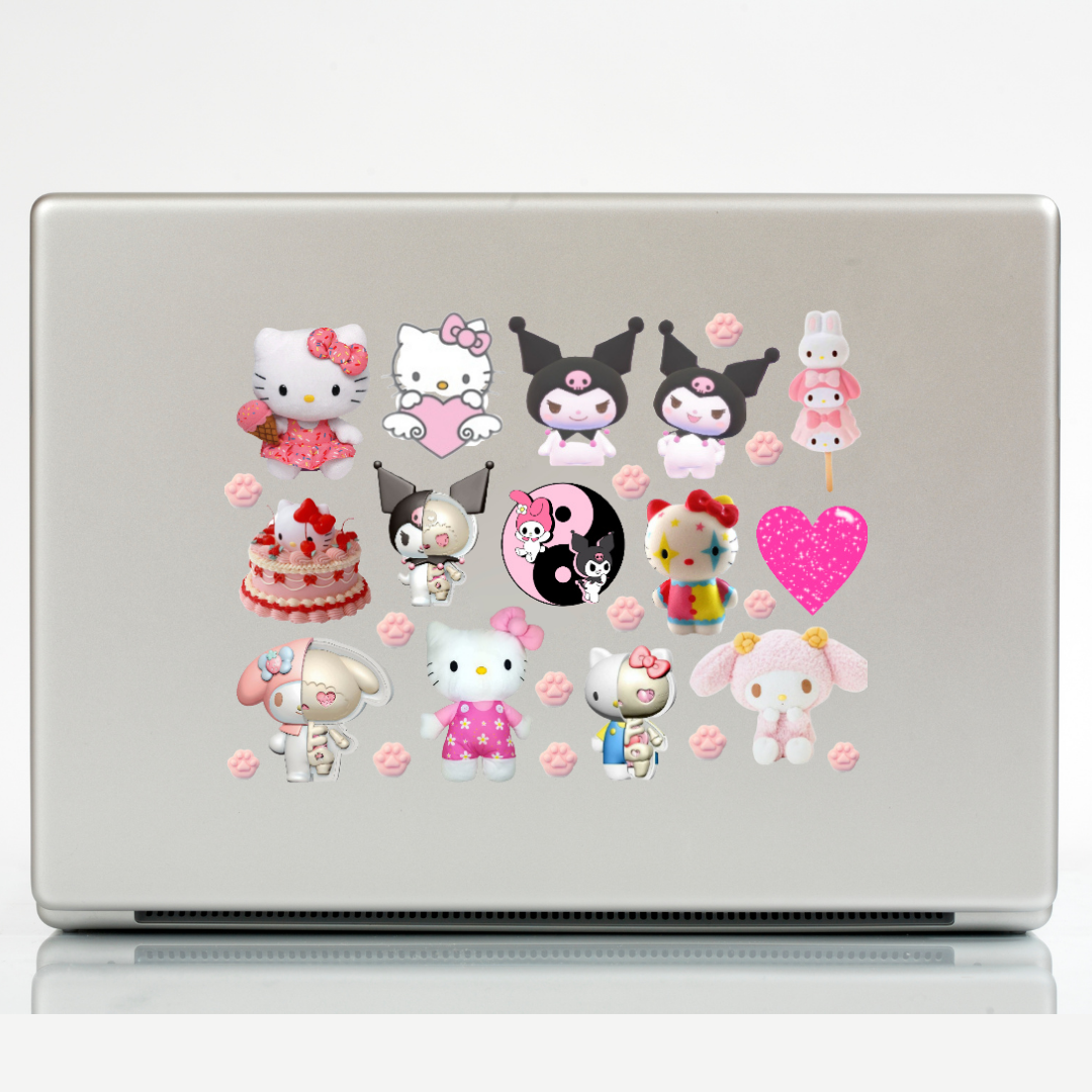 44'lü Hello Kitty Cute-3D Sticker Etiket Seti