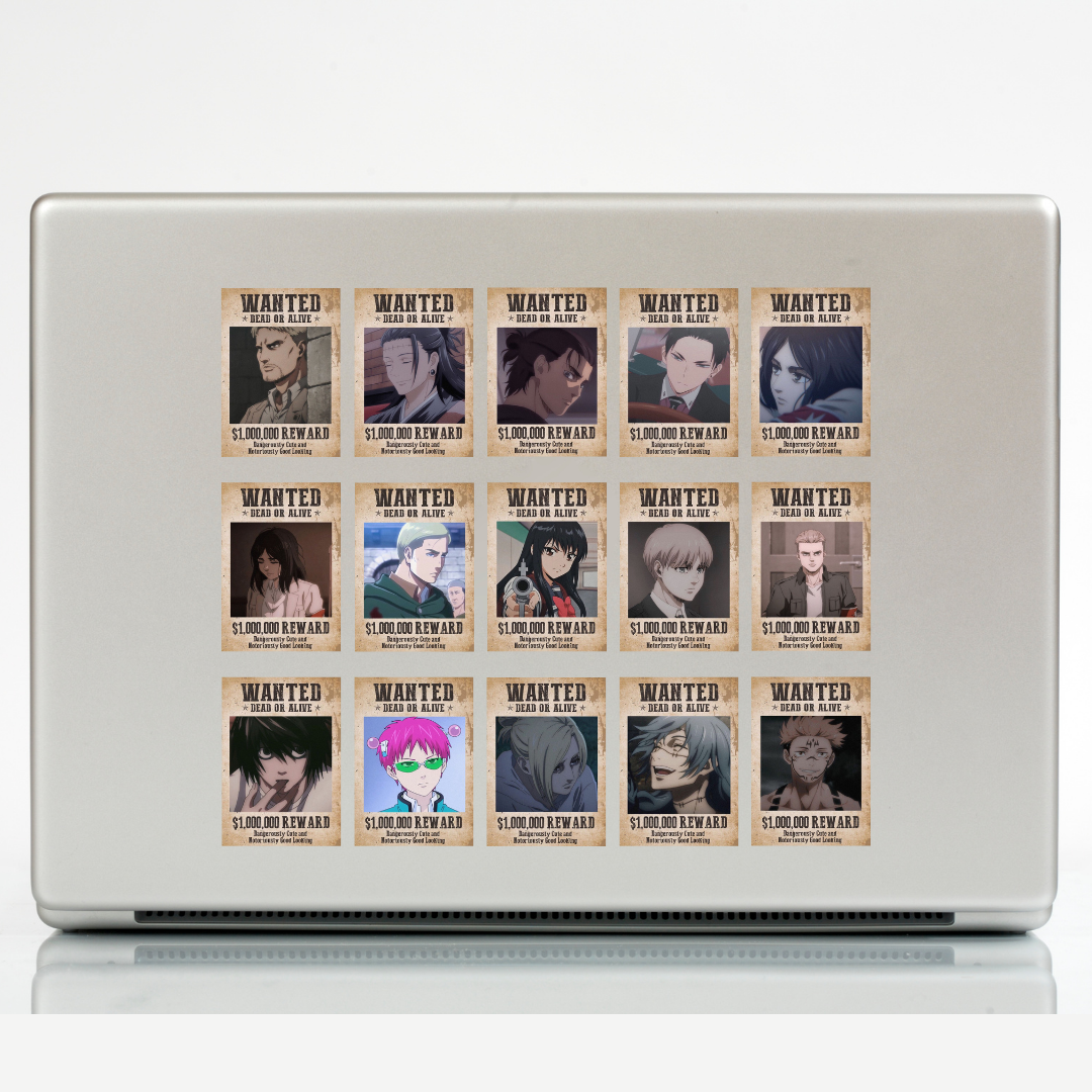 25'li Death Note Sticker, AOT Sticker, Anime Sticker Etiket Seti