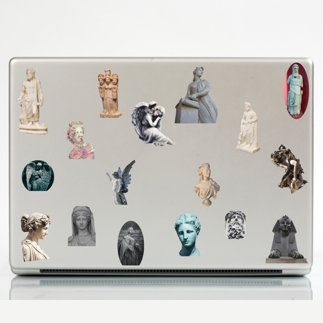 35 adet Heykel Sticker Seti-Art Etiket Seti