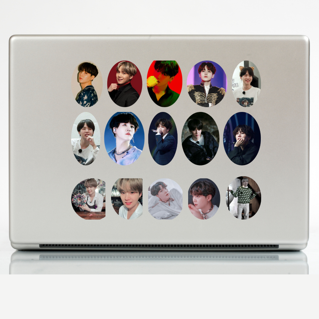 34 Adet KPOP BTS Suga Sticker Seti-BTS Etiket Seti