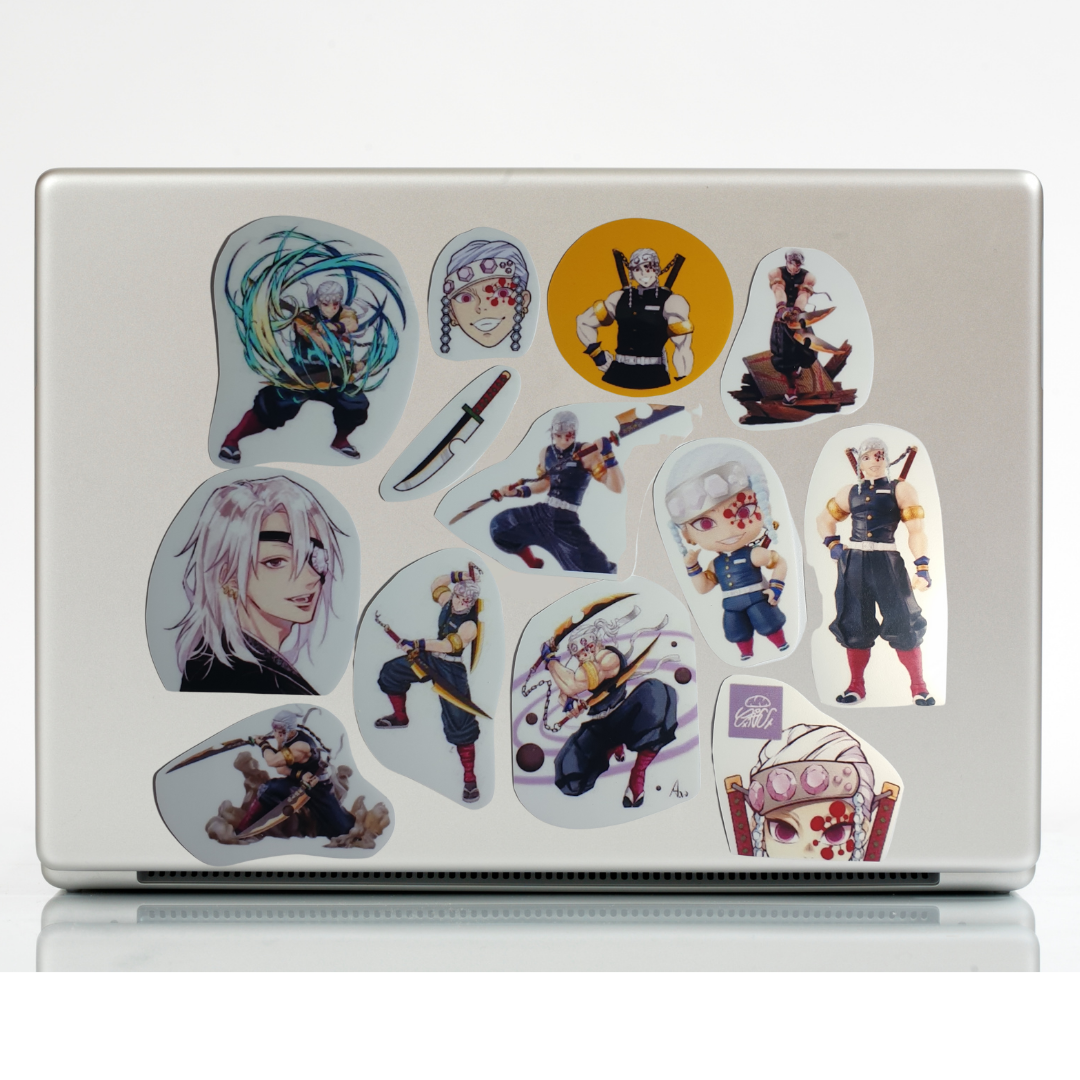 38'li Uzui Tengen Demon Slayer Anime Sticker Etiket Seti