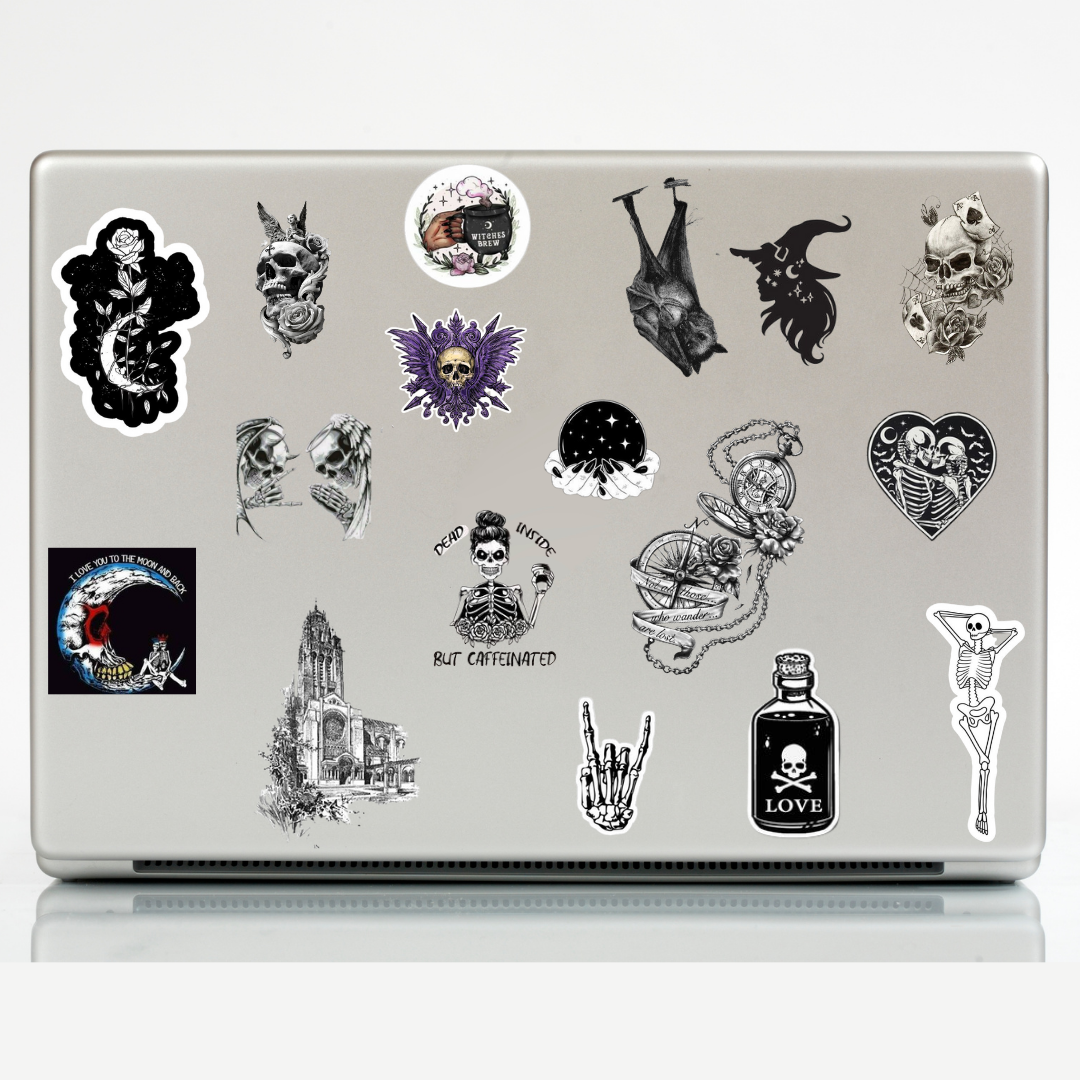 23'lü Gothic Witcher Grunge Sticker Seti-Fairygrunge Etiket Seti