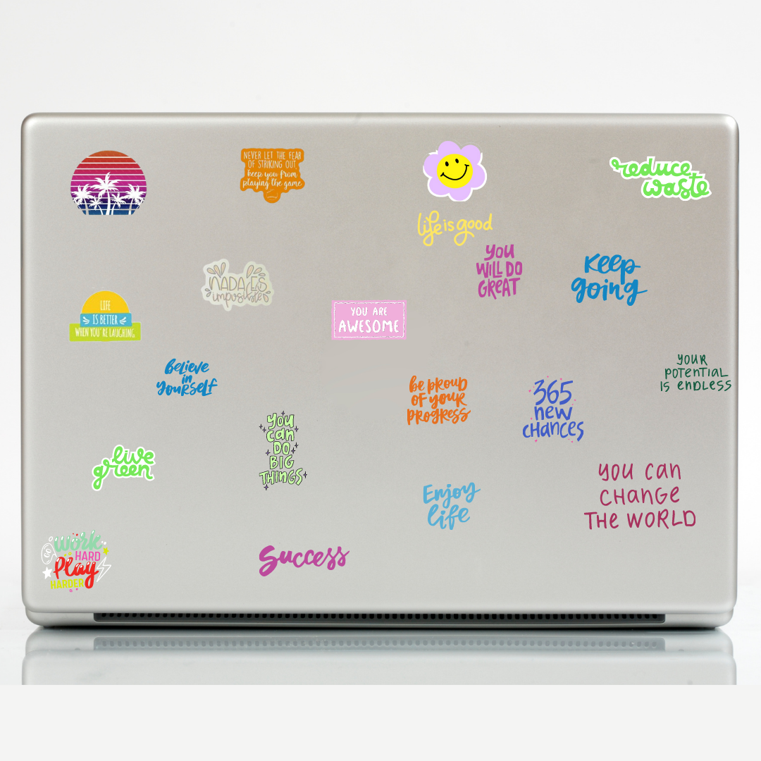 57 adet Good Vibes-Motto Sticker Seti-Motivasyon Etiket Seti