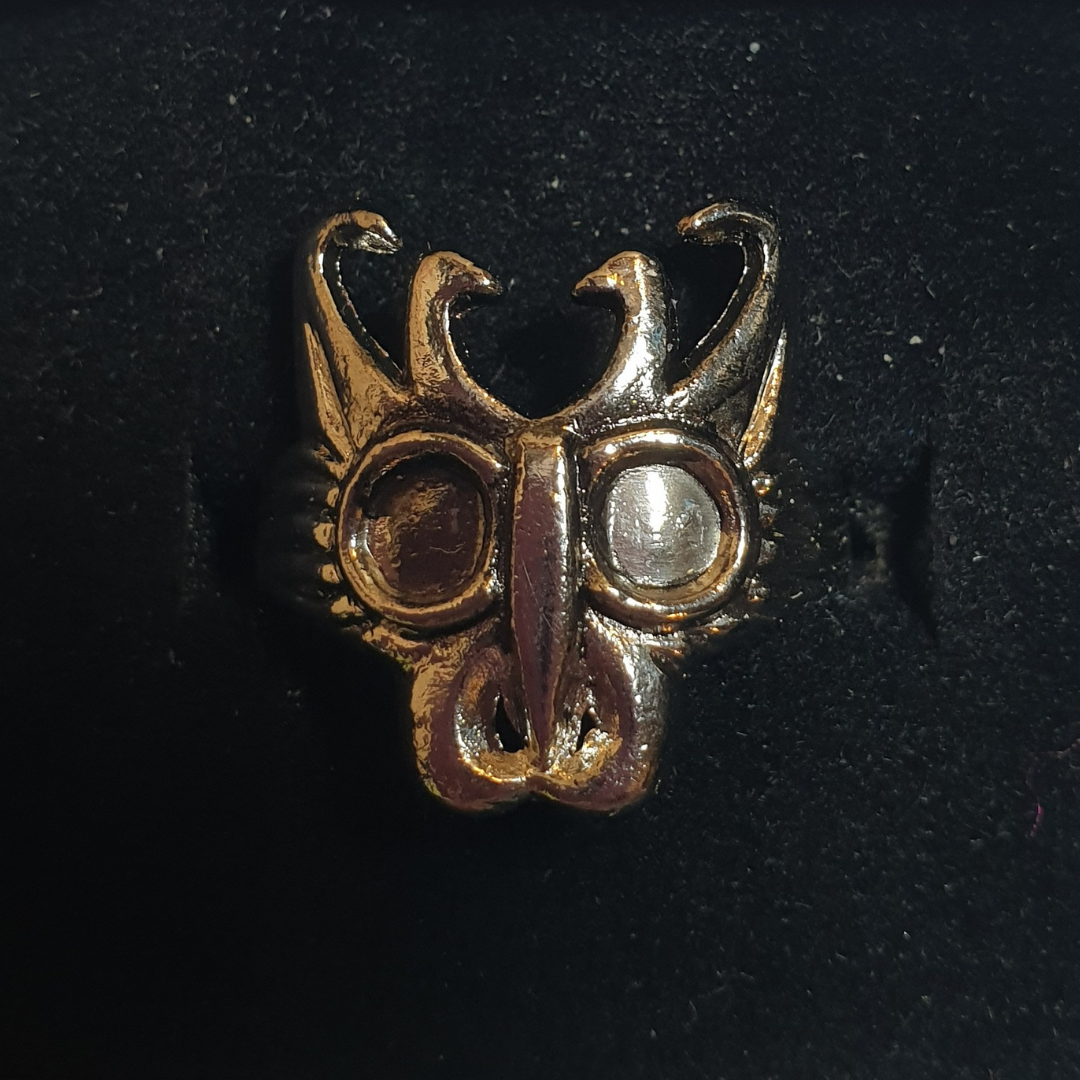 Gümüş Renk Gotik FairyGrunge Kartal Figürlü Maske Figürlü Yüzük-Ölçüsü 21