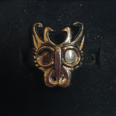 Gümüş Renk Gotik FairyGrunge Kartal Figürlü Maske Figürlü Yüzük-Ölçüsü 21