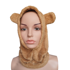 Teddy Bear Ayıcık Kulaklı Boyunluk Bere-Kahverengi