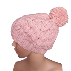 El Örmesi Pembe Ponponlu Yün Bere