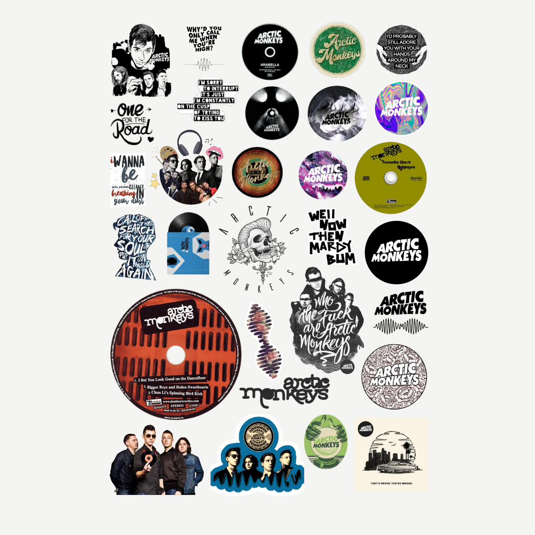 30 adet Rock Arctic Monkeys Sticker Seti-Arctic Monkeys Etiket Seti