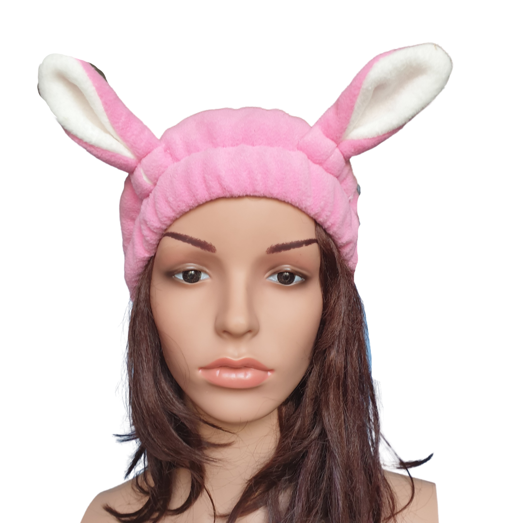 TAVŞAN KULAK SAÇ BANDI-PEMBE-BEYAZ