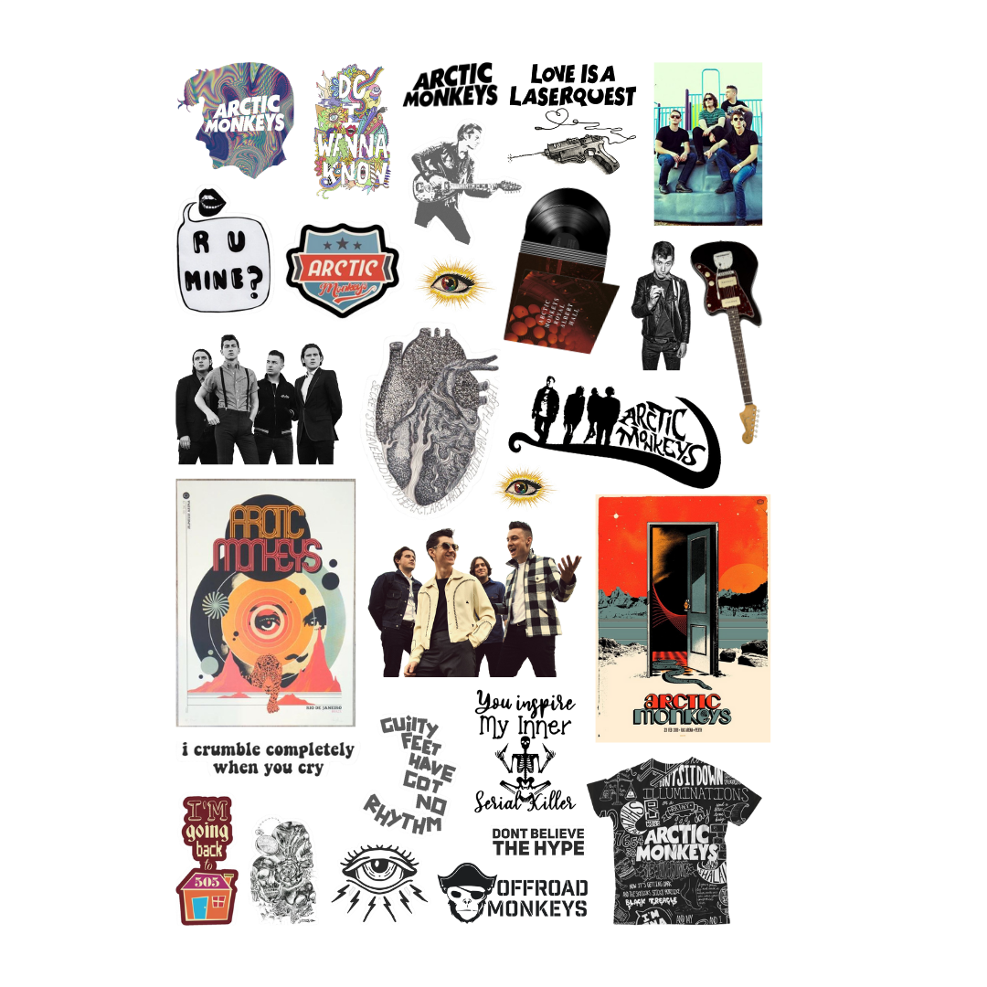 28 adet Rock Arctic Monkeys Sticker Seti-Arctic Monkeys Etiket Seti