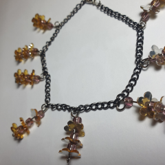 Handmade Sarı Papatya Detaylı Sallantılı Halhal-33cm-Ayarlanabilir