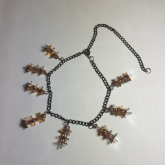 Handmade Sarı Papatya Detaylı Sallantılı Halhal-33cm-Ayarlanabilir