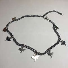 Handmade Fairycore Gümüş Renk Yusufçuk Sallantılı Halhal-33cm-Ayarlanabilir