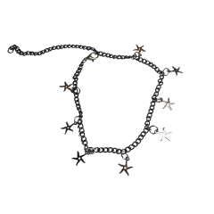 Handmade Gümüş Renk Deniz Yıldızı Sallantılı Choker-40cm-Ayarlanabilir