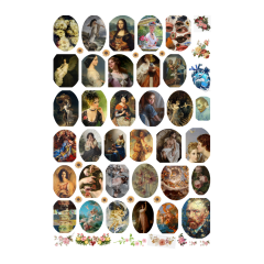 53 Adet Fairy Art Rönesans Sticker Seti-Sanat Temalı Etiket Seti
