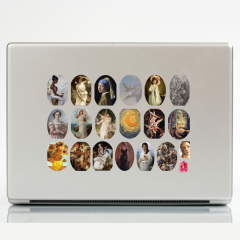 50 Adet Fairy Art Rönesans Sticker Seti-Sanat Temalı Etiket Seti