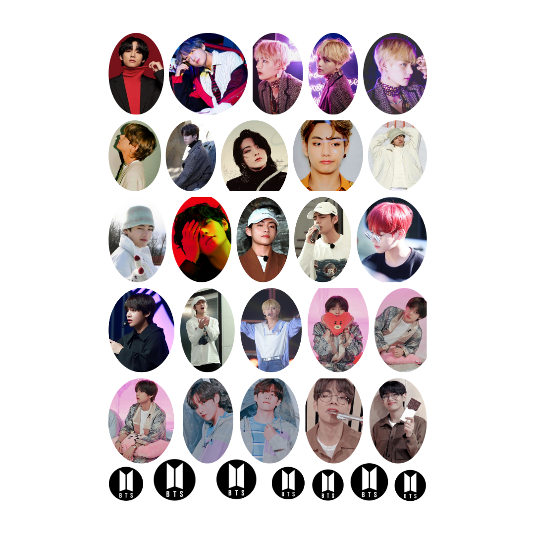 32 Adet KPOP BTS Taehyung Sticker Seti-BTS Etiket Seti