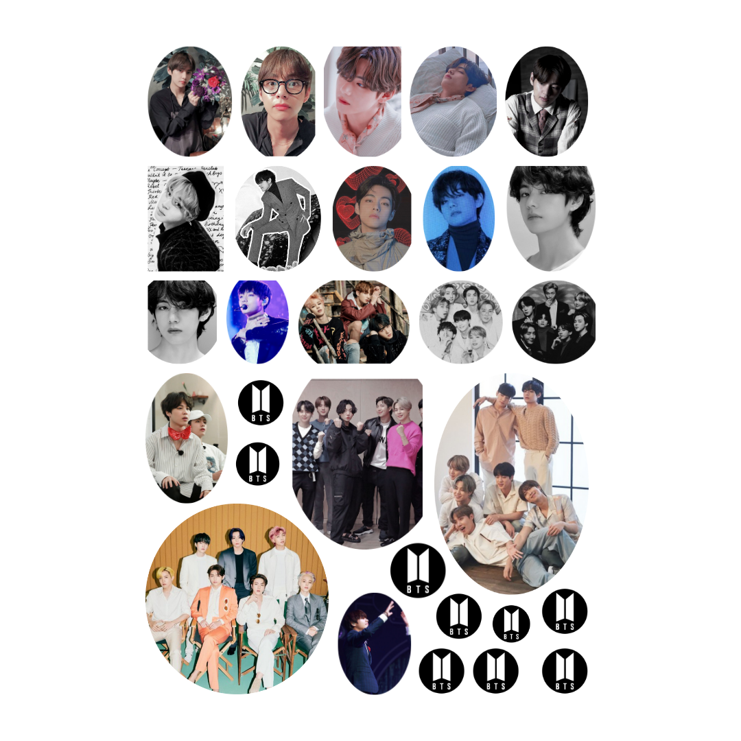 29 Adet KPOP BTS Taehyung Sticker Seti-BTS Etiket Seti