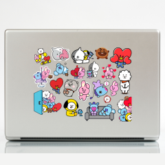 39 Adet KPOP BTS BT21 Sticker Seti-BT21 Etiket Seti