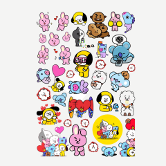37 Adet KPOP BTS BT21 Sticker Seti-BT21 Etiket Seti