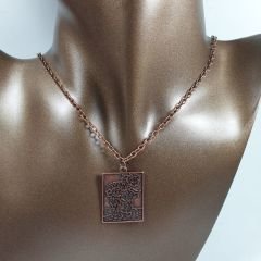 Orora Bronz/Bakır Renk 30mm Van Gogh Sunflower Figürlü Kolye