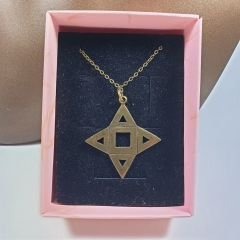 Orora Bronz Renk 35mm Geometrik Figürlü Kolye
