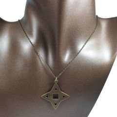 Orora Bronz Renk 35mm Geometrik Figürlü Kolye