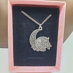 Orora Bronz/Bakır/Gümüş Renk 35mm Sihirli Kedi Figürlü Kolye