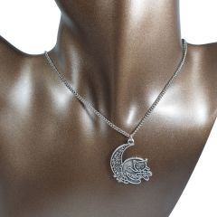 Orora Bronz/Bakır/Gümüş Renk 35mm Sihirli Kedi Figürlü Kolye