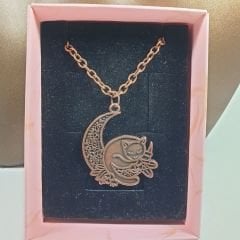 Orora Bronz/Bakır/Gümüş Renk 35mm Sihirli Kedi Figürlü Kolye
