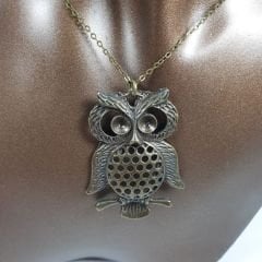 Orora Bronz Renk 50mm Baykuş Figürlü Kolye