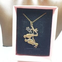 Orora Bronz Renk 40mm Aşık Kuşlar Figürlü Kolye