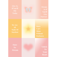 Aesthetic Spiritual Aura Enerji Motto Poster Seti, 9 Adet