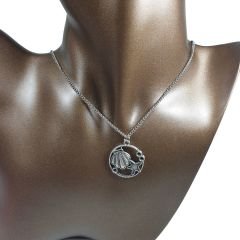 Orora Gümüş Renk 30mm Deniz Kabuğu Figürlü Kolye