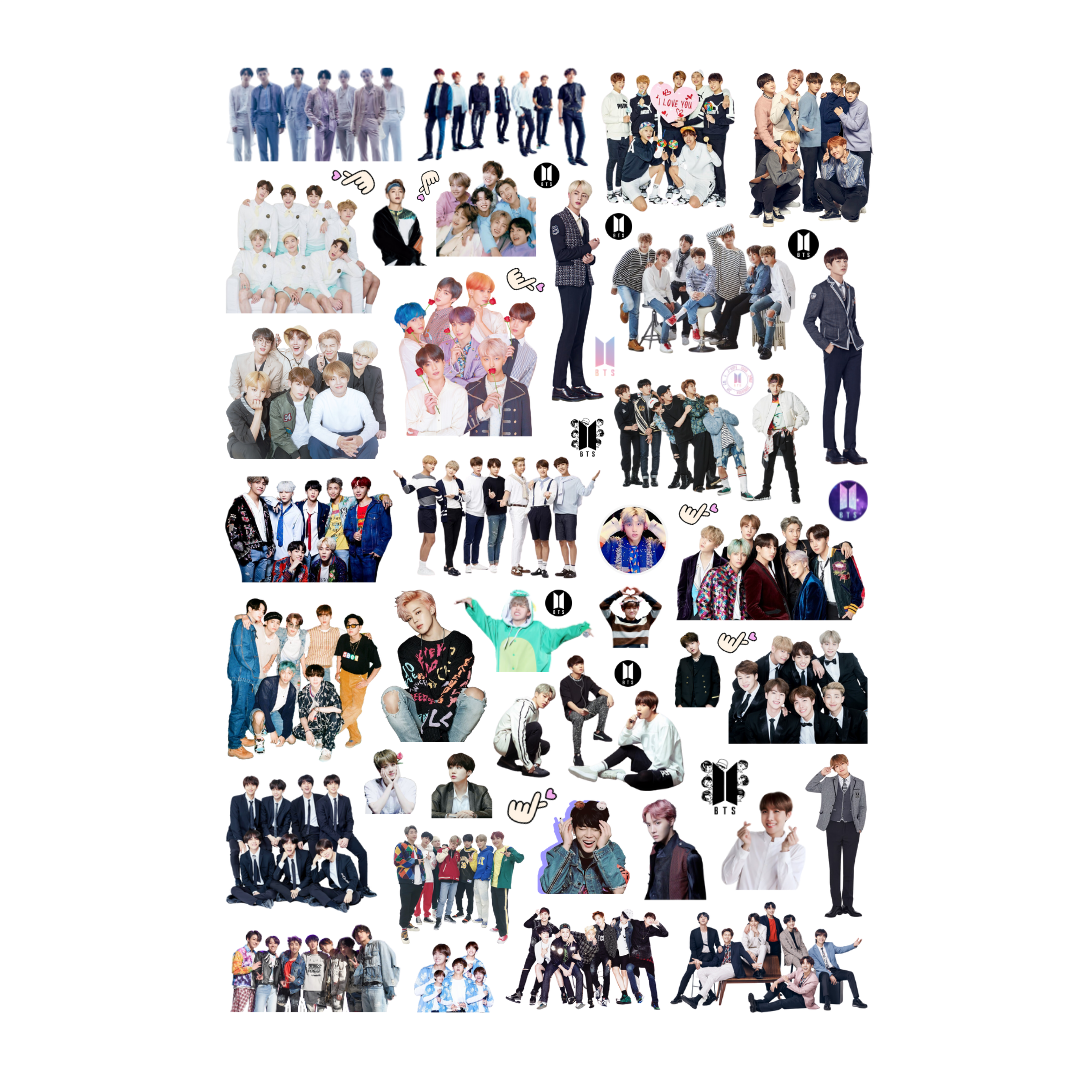 52 Adet KPOP BTS Sticker Seti-BTS Etiket Seti