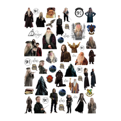 54 Adet Harry Potter Sticker Seti-HP Etiket Seti