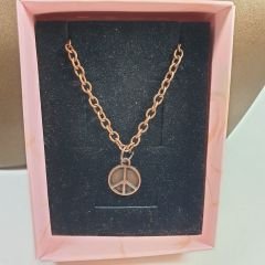 Orora Bakır Renk 12mm Vintage Charms Barış Figürlü Kolye