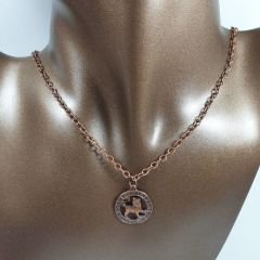 Orora Bronz/Gümüş/Bakır Renk 22mm Aslan Burcu Figürlü Kolye