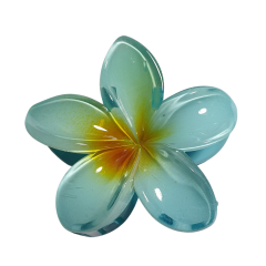 Hawai Toka, Fairycore Çiçek Figürlü Mandal Toka-Tekli-8cm-Mavi