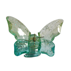 Fairycore Kelebek Figürlü Mandal Toka-Tekli-Benekli-8cm-Yeşil-Mavi