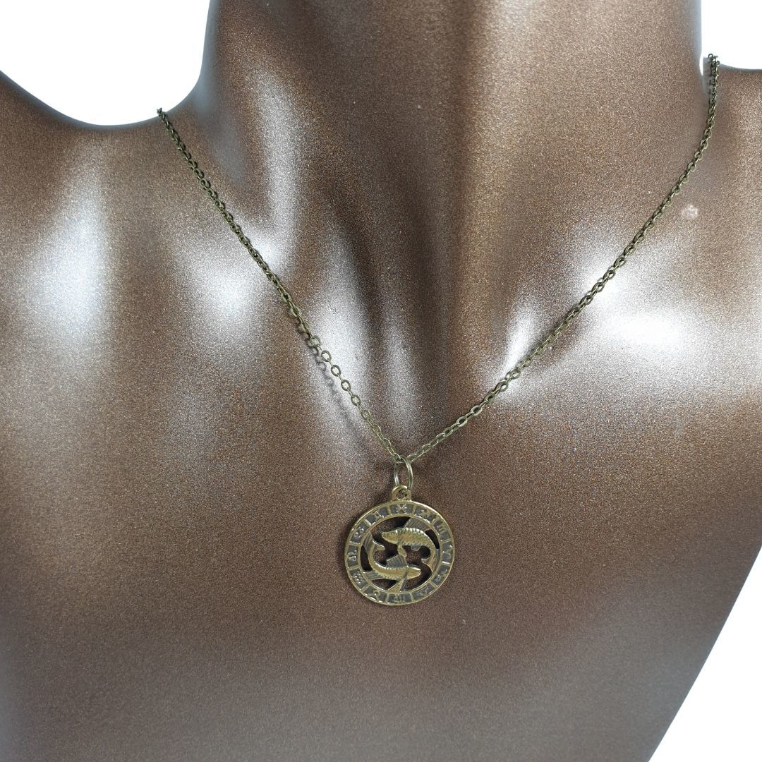 Orora Bronz/Gümüş/Bakır Renk 22mm Balık Burcu Figürlü Kolye