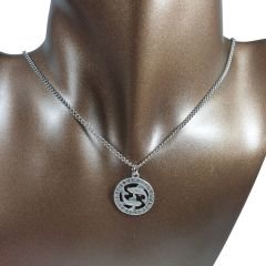 Orora Bronz/Gümüş/Bakır Renk 22mm Balık Burcu Figürlü Kolye