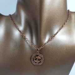 Orora Bronz/Gümüş/Bakır Renk 22mm Balık Burcu Figürlü Kolye