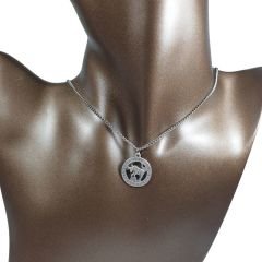 Orora Bronz/Gümüş/Bakır Renk 22mm Boğa Burcu Figürlü Kolye