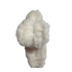 Tüylü Peluş Mandal Toka-Tekli-12cm-Beyaz