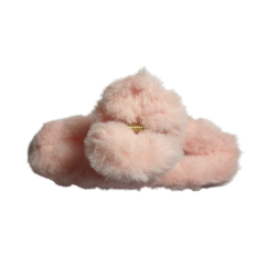 Tüylü Peluş Mandal Toka-Tekli-12cm-Pembe