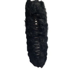 Tüylü Peluş Mandal Toka-Tekli-12cm-Siyah