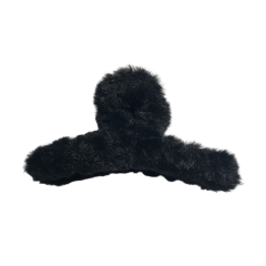 Tüylü Peluş Mandal Toka-Tekli-12cm-Siyah